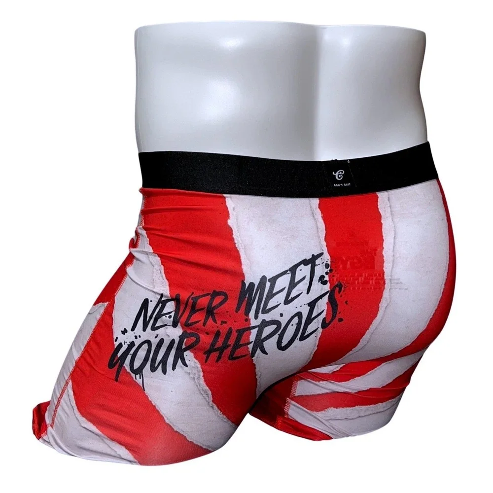 Contenders The Boys Never Meet Your Heroes Boxer Briefs Mens Small Red White NEW